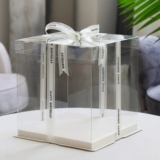 4 дюйма, 6 -INCH 8 -INCH 10 -INCH 14 -INCH Полный прозрачный пирог на день рождения можно добавить с помощью коробки с закусками с высоким десертом закуски
