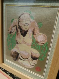 蜀锦俳优俑摆件