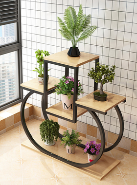 创意花架子铁艺室内阳台飘窗台多层造型绿植花盆客厅花架置物架