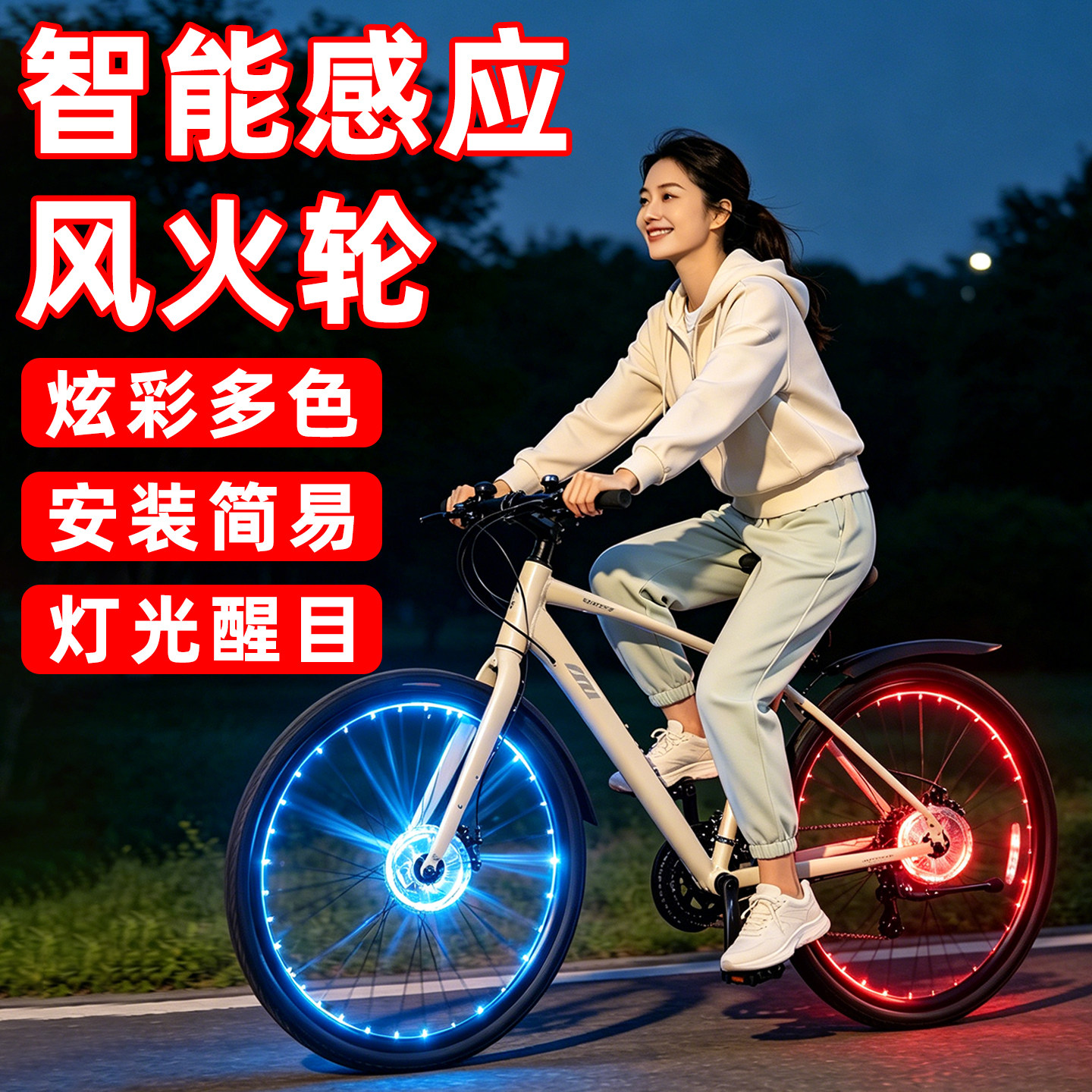 智能感应风火轮平衡车七彩闪光灯