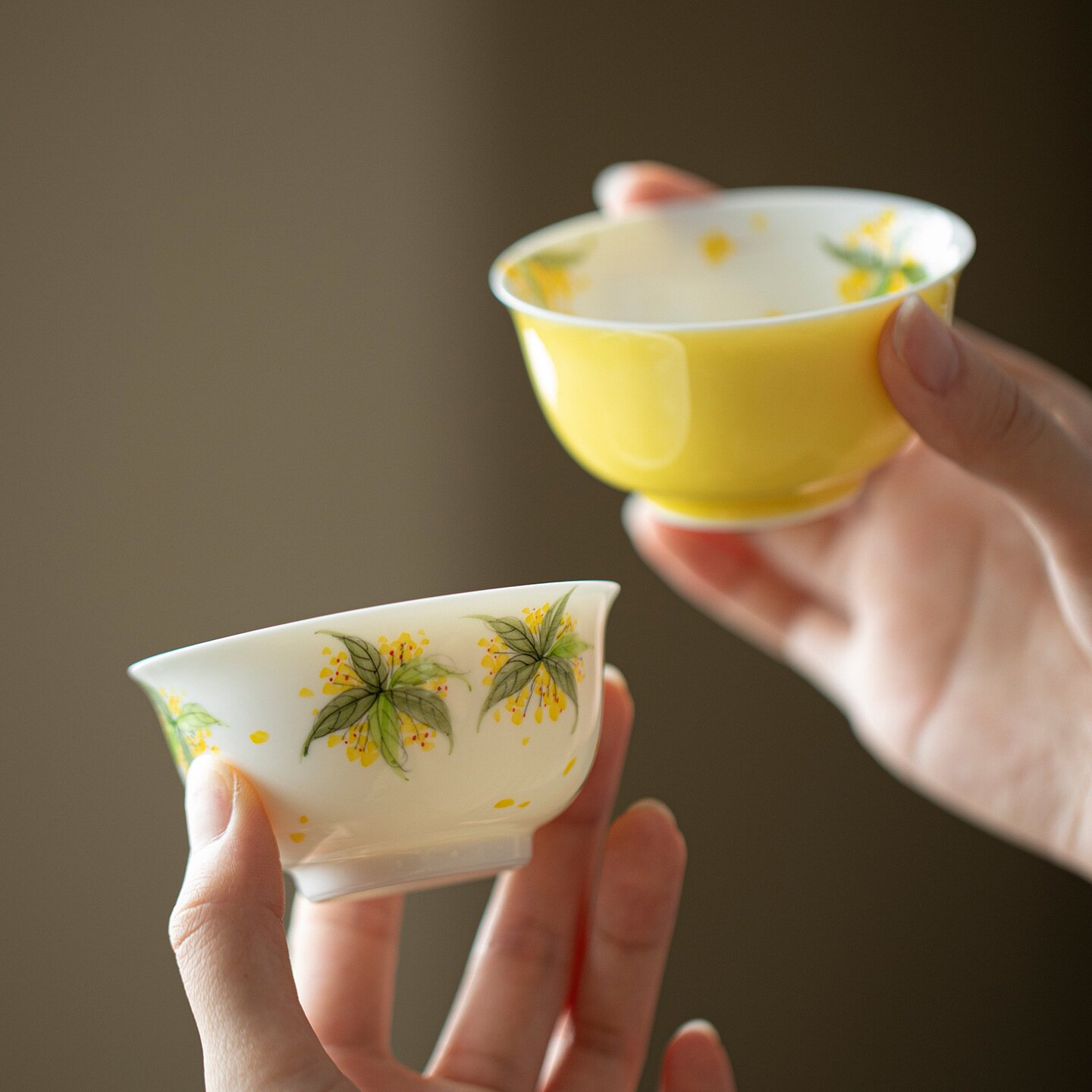 高档手绘桂花大号个人专用主人杯 陶瓷茶杯薄胎品茗杯功夫茶具