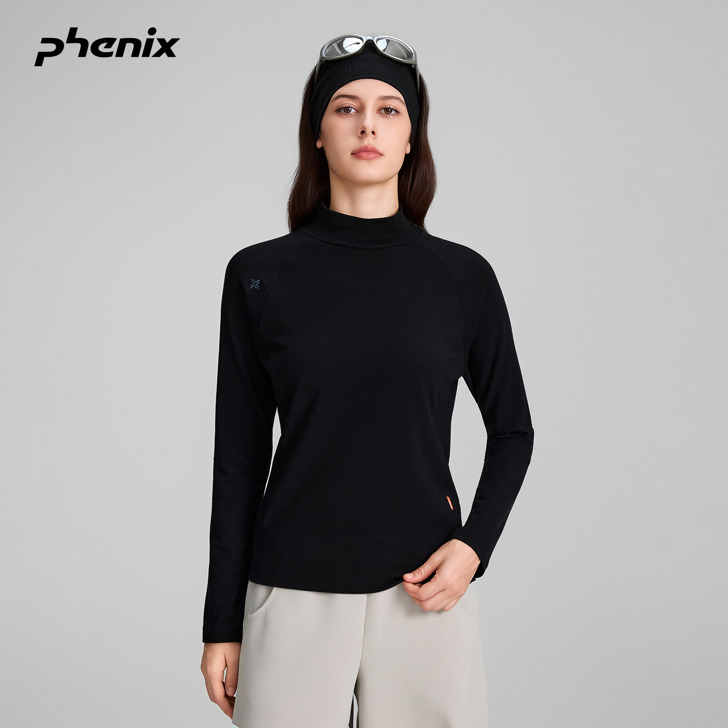 +phenix天丝羊毛长袖T恤女半高领