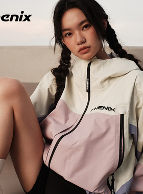 phenix菲尼克斯SP27冲锋衣女士新款春秋户外防水防风硬壳拼色外套
