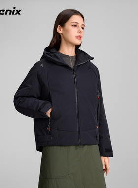 +phenix菲尼克斯户外防风防水鹅绒羽绒服2025秋冬新款撞色外套