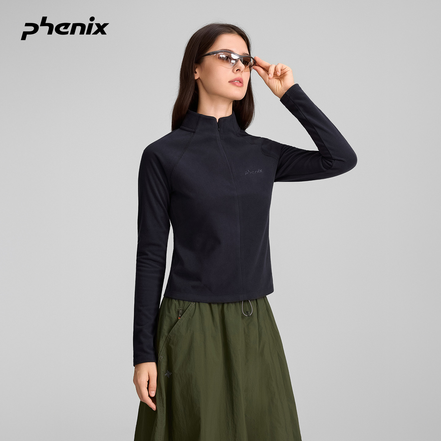 phenix户外抗静电德绒长袖T恤女