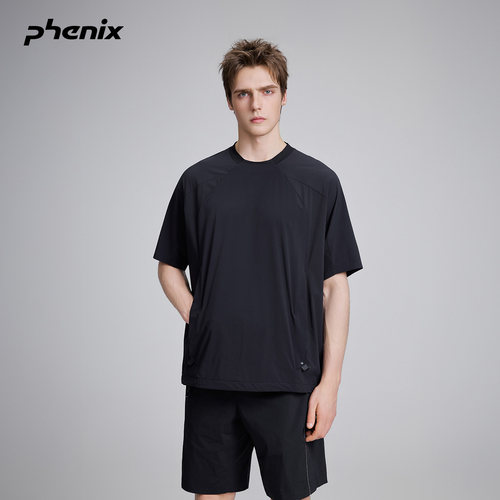 +phenix户外防泼水宽松梭织T恤男