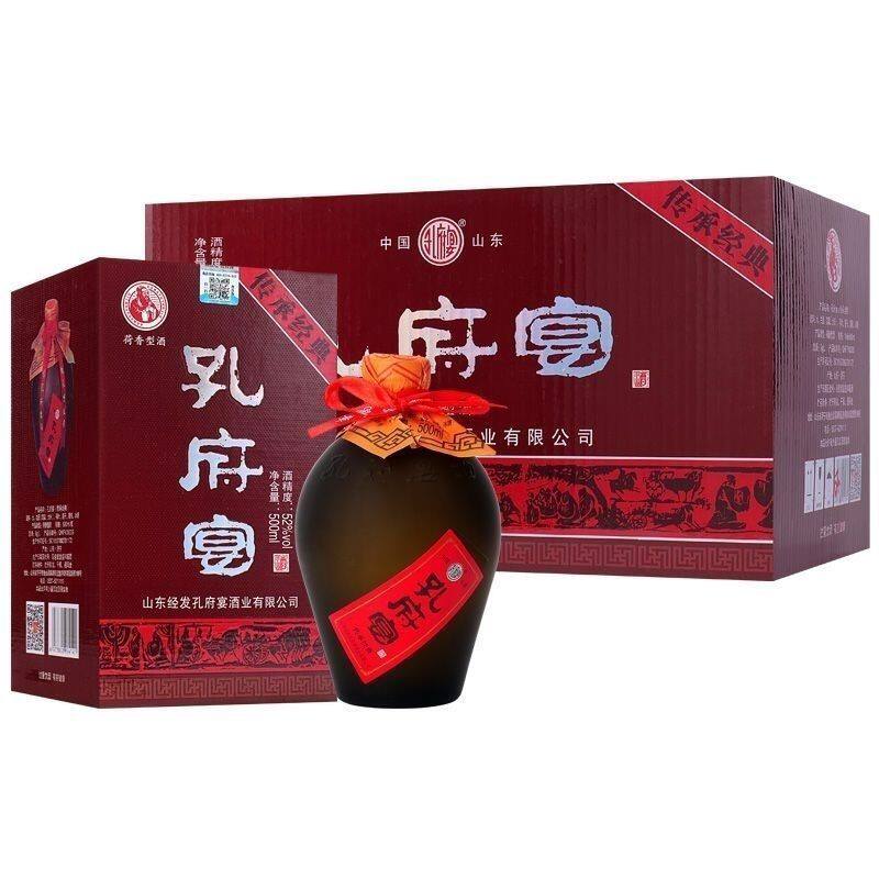 孔府宴传承经典荷香型酒52度500ml6瓶山东特产酒商务宴请送礼礼盒