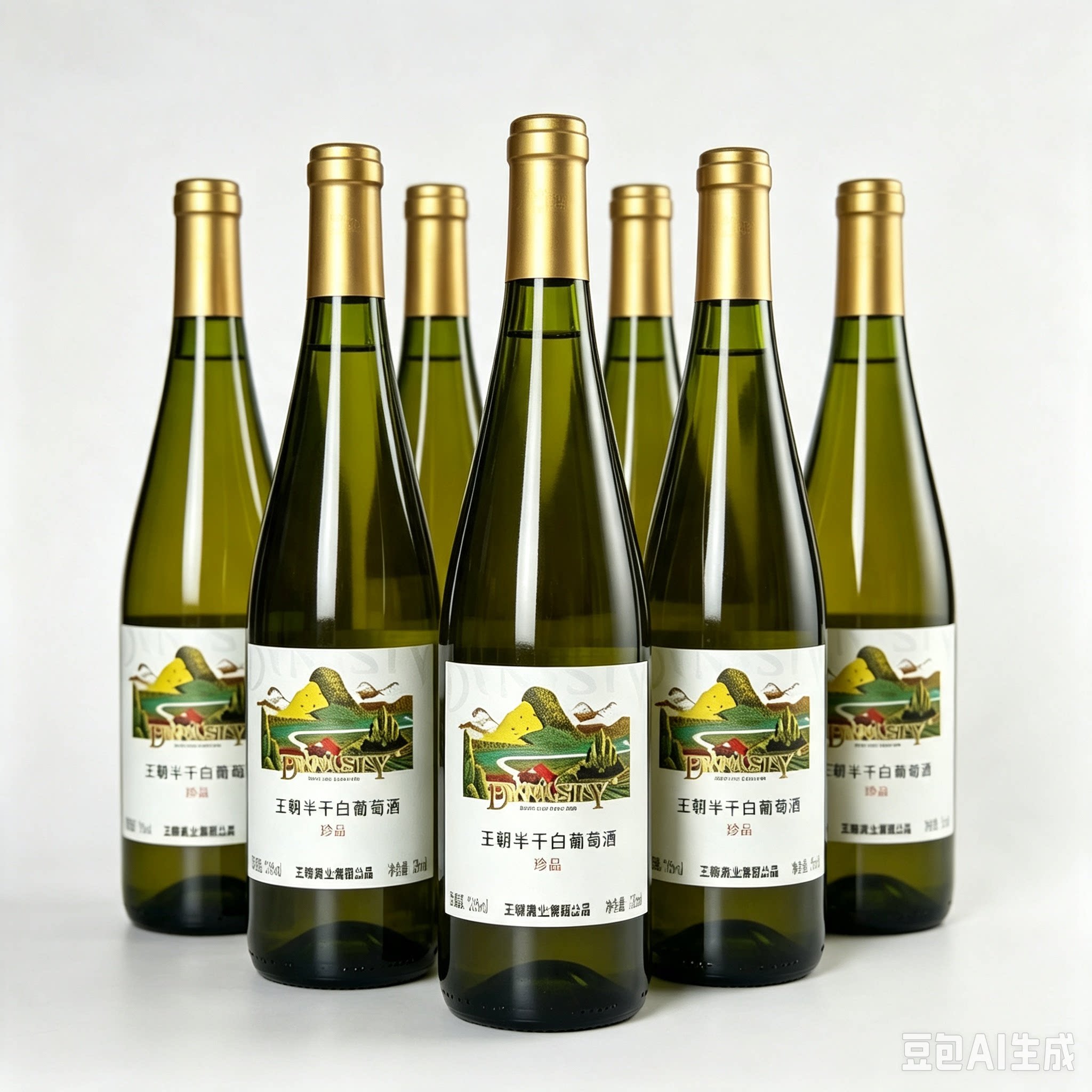 王朝半干白葡萄酒12度750ml*6瓶低度微醺红酒