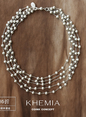 KHEMIA多层拉丝圆珠Stellar项链