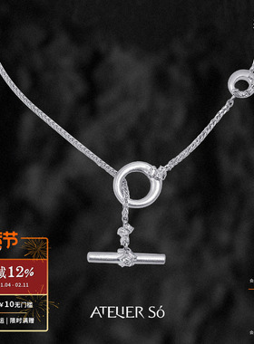 克拉流沙OT扣短链纯银项链