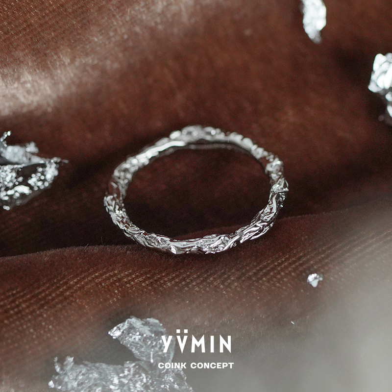 YVMIN尤目糖纸肌理纯银细戒指