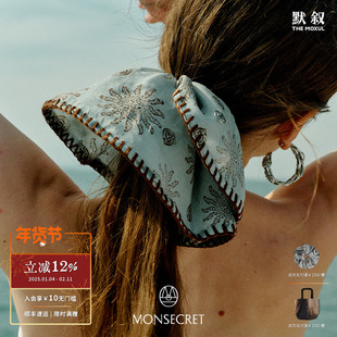 MONSECRET 波澜发圈 原创设计度假休闲发绳刺绣发饰 默叙