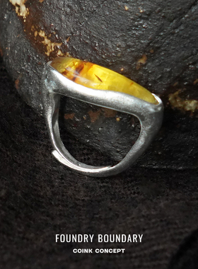 FOUNDRYBOUNDARY纯银梭形戒指