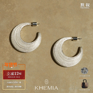 KHEMIA 拉丝LIORE耳环大号 原创设计师造型感高级气质耳圈 默叙