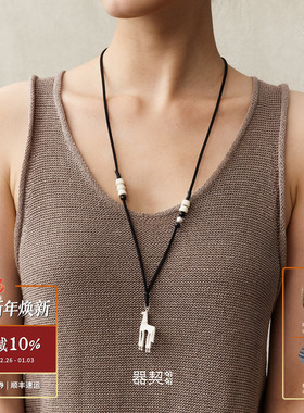 QIQI器契游马吊坠长项链