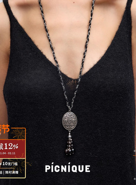 PICNIQUE x RandomPiece 圆牌流苏编织串珠项链 原创设计 默叙