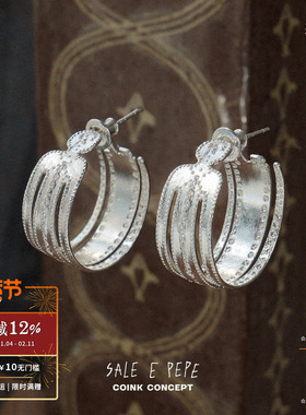 SALE E PEPE 纯银瑜伽人耳环 925银原创小众设计师气质造型感耳饰