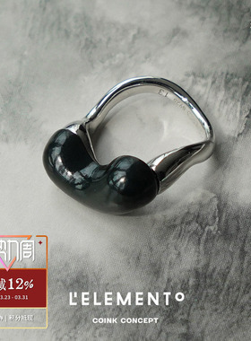 L'ELEMENTO暗夜纯银戒指
