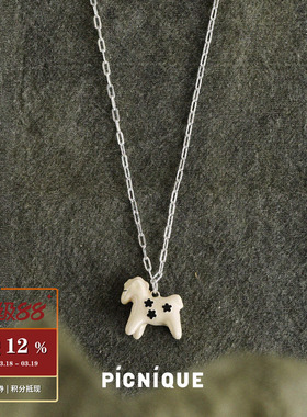 PICNIQUE 珐琅小马绘画简约项链 原创小众设计师休闲度假串饰默叙