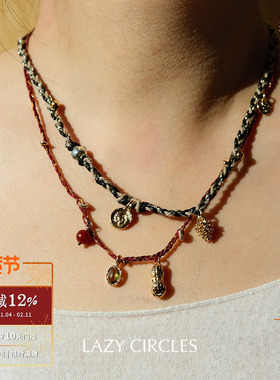 红色幸运编绳花生项链