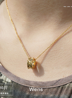 WENS菱格雕刻吊坠项链