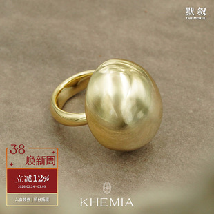 KHEMIA 纯银Egg戒指 原创设计师简约高级质感 默叙