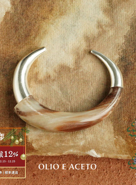 OLIOEACETO纯银牛角智慧手镯