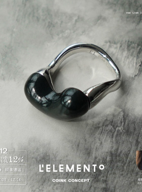 L'ELEMENTO暗夜纯银戒指