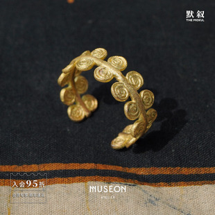 MUSEON ATELIER 灵芽缠绕戒指 原创设计师小众复古金色高级感默叙