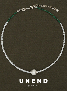 UNEND翠印Script项链