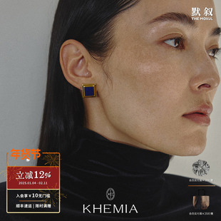 KHEMIA Ruhl方序耳环小号 原创设计高级感纯银镀金耳钉简约 默叙
