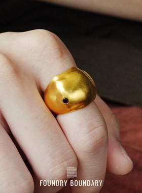 FOUNDRY BOUNDARY 石榴皮戒指 纯银原创小众设计师开口戒 默叙