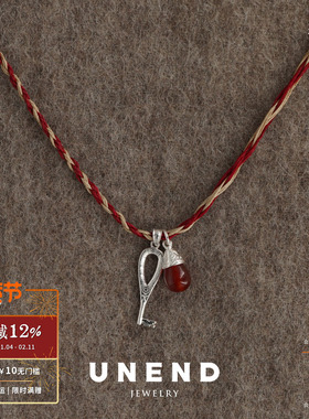 UNEND止续 刻钥Kala项链 纯银原创设计红玛瑙礼物锁骨链 默叙