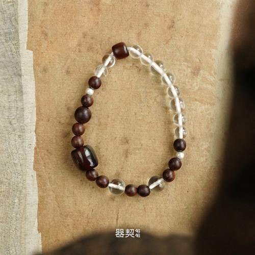 QIQI器契 x 默叙 游乐红牛角手串 原创设计手串文玩乌金水晶