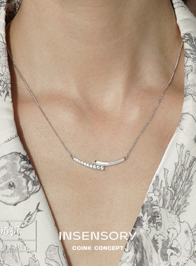 INSENSORY夜莺白贝母镶钻项链