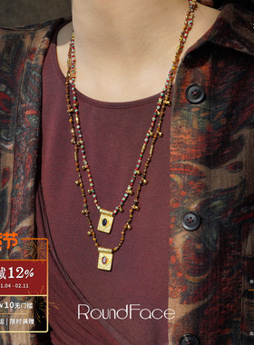 ROUNDFACE Scroll编织卷轴项链 原创设计小众复古气质毛衣链 默叙