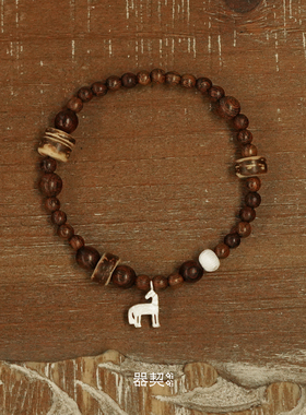 QIQI器契游马乌金椰壳手串