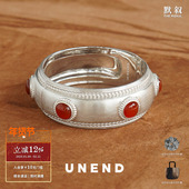 原创设计简约气质红玛瑙腕饰 UNEND 纯银Allegory寓言手镯 默叙