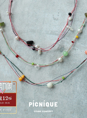 925纯银小众复古手工编织锁骨链