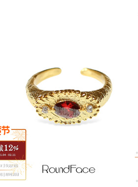 ROUNDFACE Keystone拱心戒指 纯银原创设计小众度假宝石配饰 默叙