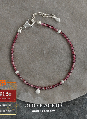 OLIOEACETO石榴石露珠串珠手链