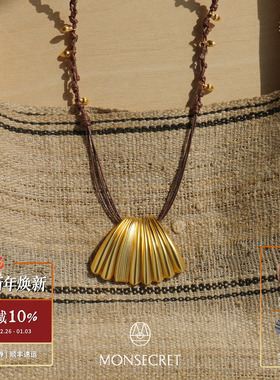MONSECRET棕榈叶编绳项链