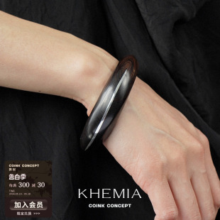 KHEMIA 原创小众设计师简约气质黑檀木腕饰 Bamboo窄手镯