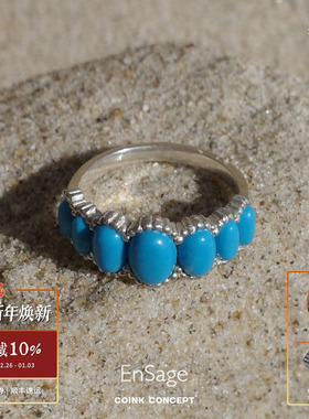 S925纯银多石位四爪戒指