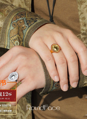 ROUNDFACE Vessel圣杯戒指 纯银原创设计小众度假金色配饰 默叙