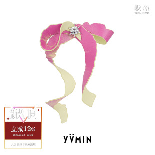 耳环默叙 原创设计小众个性 YVMIN尤目 皮革苹果皮蝴蝶结宝石耳钉