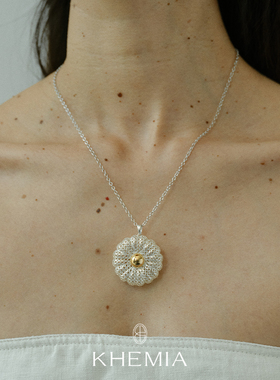 KHEMIA纯银Fleur花芯吊坠项链