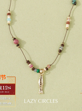 LAZY CIRCLES 宝藏岛项链 原创小众设计复古休闲度假锁骨链 默叙