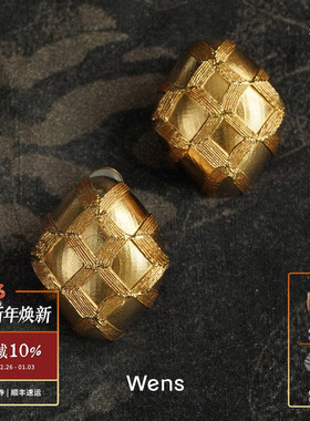 WENS 部落图腾菱形复古耳环 原创小众设计复古度假耳钉耳饰 默叙