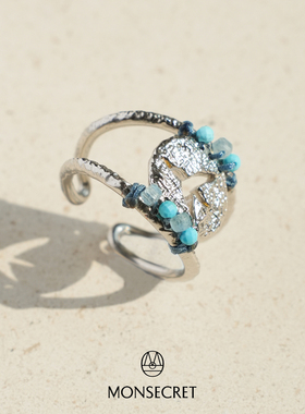 MONSECRET 缝线飞行戒指 原创设计师度假休闲简约小众礼物 默叙